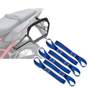 Set: Kofferträger für Honda Africa Twin Adventure Sports 1100 20-21 Bagtecs SLP für Alukoffer und Satteltaschen + Zurrschlaufen für Spanngurte, 6er Mega Pack Blau_1