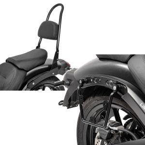 Set: Sissybar Kawasaki Vulcan S / Café 15-21 Craftride Rider-L schwarz + Satteltaschenhalter für Kawasaki Vulcan S / Café 15-20 rechts Satteltaschen Abstandshalter Craftride_1