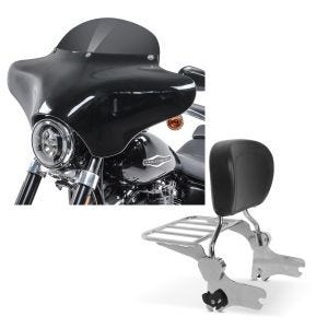Set: Batwing Verkleidung BD8 für Harley Davidson Road King / Classic Craftride + Sissybar Harley Road King Classic 98-06 Craftride Fast Driver-L inkl. Gepäckträger chrom_1