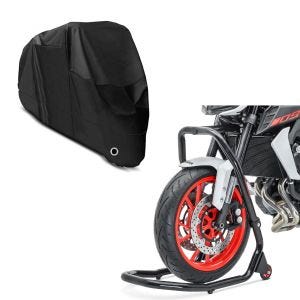 Sett: Reparasjonsstativ egnet for Honda CBR 1000 RR Fireblade 08-16 styrehodestativ V4 ConStands svart + presenning egnet for Honda CBR 1000 RR Fireblade / SP / 2 Integra Craftride XL i svart