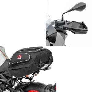 Set: Hecktasche für BMW S 1000 XR Gepäcktasche hinten Bagtecs X50 50Ltr schwarz + Handprotektoren für BMW S 1000 XR 15-18 Handschutz Motoguard schwarz_1