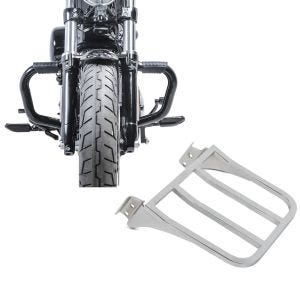 Set: Sturzbügel Mustache II für Harley Davidson Sportster 1200 Custom 04-20 Schutzbügel schwarz Craftride + Gepäckträger für Harley Sportster 1200 Custom 04-20 chrom Craftride_1