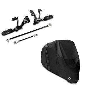 Set: Vorverlegte Fußrastenanlage für Harley Sportster 883 R Roadster 04-13 Craftride schwarz + Abdeckplane Harley Sportster 883 R Roadster / Superlow Craftride XL in schwarz_1