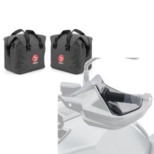 Set: Aluminium Koffer Innentasche für BMW R 1200 GS / Adventure 04-18 rechts und links Bagtecs + Handprotektoren Verlängerung für BMW R 1200 GS Adventure 14-18 Motoguard rauchgrau_1