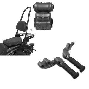 Set: Sissybar CSXL + Hecktasche LX für Indian Scout / Sixty 15-21 mit Gepäckträger Craftride + Sozius Fussrasten Set mit Halter für Indian Scout, Sixty, Bobber 15-19 Craftride_1