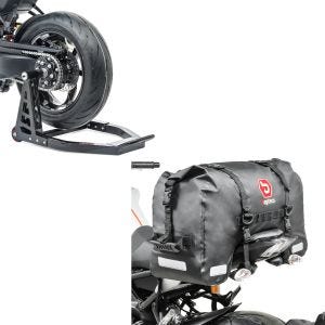 Set: Einarm Montageständer hinten für Ducati Streetfighter V4 / S 20-21 Constands SC1 Alu Motorradständer schwarz + Hecktasche Drybag für Ducati Streetfighter V4 / S SX45_1