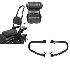 Set: Sissybar CSXL + Hecktasche LX für Indian Scout / Sixty 15-21 mit Gepäckträger Craftride + Sturzbügel Indian Scout/ Sixty 15-21 Craftride schwarz_1