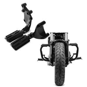 Set: Sozius Fussrasten Set mit Halter für Harley Sportster 883 Iron 14-20 BL1 Craftride + Sturzbügel für Harley Davidson Sportster 883 Iron (XL 883 N) 09-20 Craftride Mustache schwarz_1