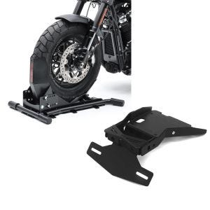 Set: Radwippe für BMW R NineT / Pure / Racer Constands Easy Plus Vario einstellbar schwarz + Kennzeichenhalter für BMW R NineT / Pure 14-21 Nummernschildhalter Zaddox NH1_1