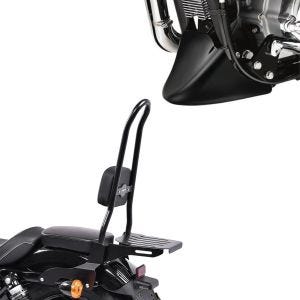 Set: Sissy Bar CSXL Fix für Harley Sportster 883 Iron 09-20 mit Gepäckträger schwarz Craftride + Bugspoiler für Harley Sportster 883 Iron 09-20 Craftride_1