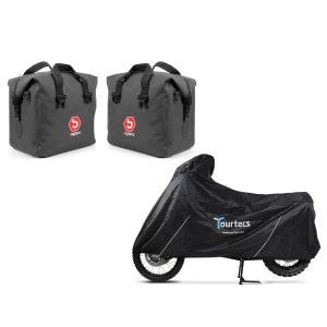 Set: Aluminium Koffer Innentasche für BMW F 800 GS / Adventure 08-18 rechts und links Bagtecs + Motorrad Abdeckplane BMW F 800 GS / Adventure Tourtecs XL schwarz_1