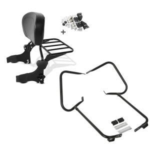 Set: Sissy Bar + Gepäckträger + Docking-Kit für Harley-Davidson Electra Glide Standard 97-08 schwarz Craftride + Kofferträger für Harley Electra Glide Standard 97-08 Schutzbügel schwarz Craftride_1