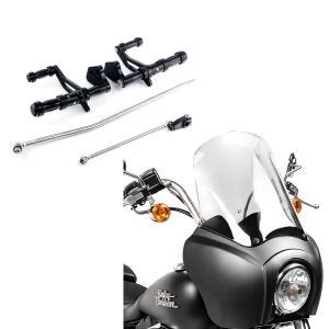 Set: Vorverlegte Fußrastenanlage für Harley Dyna Street Bob 06-17 Craftride schwarz + Verkleidung MG5 für Harley Davidson Dyna Street Bob 06-17 schwarz matt-klar Craftride_1
