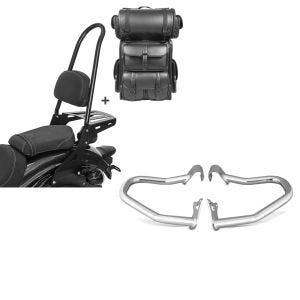 Set: Sissybar CSXL + Hecktasche LX für Indian Scout / Sixty 15-21 mit Gepäckträger Craftride + Sturzbügel Indian Scout/ Sixty/Bobber 15-21 Craftride chrom_1