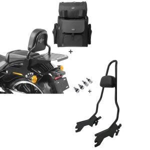 Set: Sissybar + Hecktasche für Harley Softail Low Rider / S 18-21 abnehmbar mit Gepäckträger Craftride CSS + Sissybar für Harley Softail Low Rider / S 18-21 Craftride XL mit Docking Kit schwarz_1