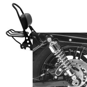 Set: Sissybar Harley Davidson Sportster 1200 Iron 18-20 Craftride Fast Rider-M inkl. Gepäckträger schwarz + Stoßdämpfer 10,5 Zoll Harley Sportster 1200 Iron 18-20 Federbeine von Craftride chrom_1