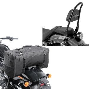 Set: Sissybar Yamaha XV 950 / R 14-20 Craftride Fast Rider-M schwarz + Hecktasche für Yamaha XV 950 / R SQ1 Craftride 52l schwarz_1
