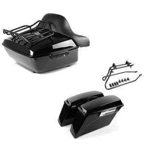 Set: Topcase King NHB für Harley Fat Boy / 114 schwarz Craftride + Seitenkoffer für Harley Davidson Fat Boy 90-17 Craftride inkl. Kofferträger schwarz_1