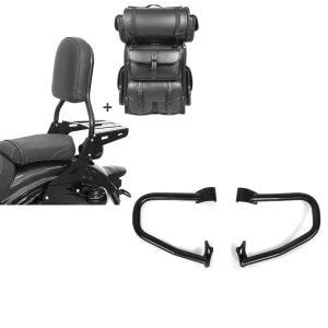 Set: Sissybar CL + Hecktasche LX für Indian Scout / Sixty 15-21 mit Gepäckträger Craftride + Sturzbügel Indian Scout/ Sixty 15-21 Craftride schwarz_1