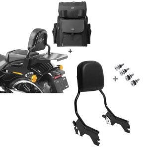 Set: Sissybar + Hecktasche für Harley Softail Low Rider / S 18-21 abnehmbar mit Gepäckträger Craftride CSS + Sissybar für Harley Softail Low Rider / S 18-21 mit Docking Kit Abnehmbar R1 blk Craftride_1