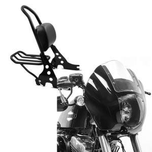 Set: Sissybar Harley Davidson Sportster 1200 Iron 18-20 Craftride Fast Rider-M inkl. Gepäckträger schwarz + Lampenmaske für Harley Sportster 1200 Custom / Iron Lichtmaske Craftride Q1 klar_1