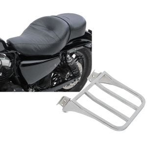Set: Doppel Sitzbank für Harley Davidson Sportster 1200 Custom 04-20 CM Sitz Craftride + Gepäckträger für Harley Sportster 1200 Custom 04-20 chrom Craftride_1