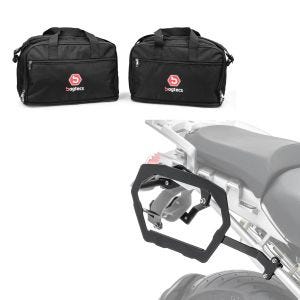 Set: Kofferträger für BMW R 1200 GS Adventure 06-13 Bagtecs SLP für Alukoffer und Satteltaschen + Alukoffer Innentaschen für BMW R 1250 / 1200 GS / Adventure 04-21 Koffer Taschen Bagtecs MS1_1