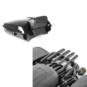 Set: Topcase für Harley Road Glide Special 15-21 Craftride Razor GB2 schwarz + Gepäckträger Abnehmbar für Harley Davidson Road Glide Special 15-21 schwarz Craftride_1