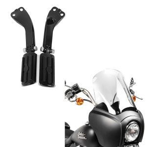 Set: Sozius Fussrasten Set mit Halter für Harley Dyna Street Bob 06-17 BL1 schwarz Craftride + Verkleidung MG5 für Harley Davidson Dyna Street Bob 06-17 schwarz matt-klar Craftride_1