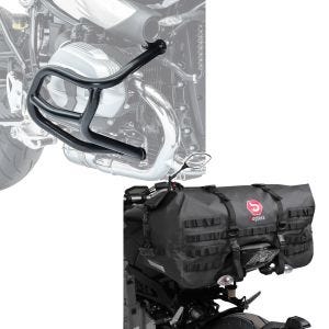 Set: Sturzbügel für BMW R NineT Pure 17-21 Motoguard Schutzbügel + Hecktasche für BMW R NineT / Pure / Racer Bagtecs SX70 70Ltr schwarz_1