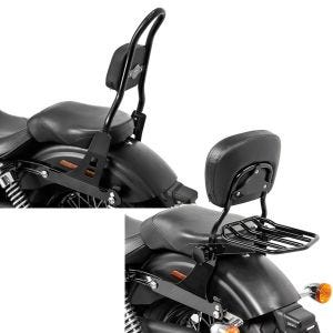 Set: Sissybar Harley Davidson Dyna Low Rider 2006-2017 Craftride Fast Rider-M schwarz + Sissybar Harley Dyna Modelle 2006-2017 Craftride Fast Driver-M Flex inkl. Gepäckträger schwarz_1
