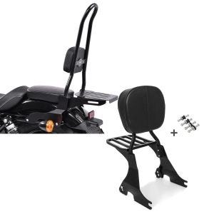 Set: Sissy Bar CSXL Fix für Harley Sportster 883 Iron 09-20 mit Gepäckträger schwarz Craftride + Sissybar für Harley Davidson Sportster 883 Iron 09-20 Craftride inkl. Gepäckträger und Docking Kit schwarz_1