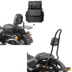 Set: Sissybar + Hecktasche für Harley Softail Low Rider / S 18-21 abnehmbar mit Gepäckträger Craftride CSS + Sissybar für Harley Softail Low Rider / S 18-21 Craftride SRL schwarz_1