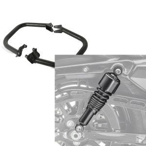 Set: Sturzbügel für Harley Davidson Street 750/ Rod 15-20 Craftride SR1 schwarz + Stoßdämpfer 10,5 Zoll Harley Street 750 universal von Craftride schwarz_1