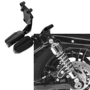 Set: Sozius Fußrasten für Harley Sportster 1200 Iron 18-20 Craftride mit Halter in schwarz + Stoßdämpfer 10,5 Zoll Harley Sportster 1200 Iron 18-20 Federbeine von Craftride chrom_1