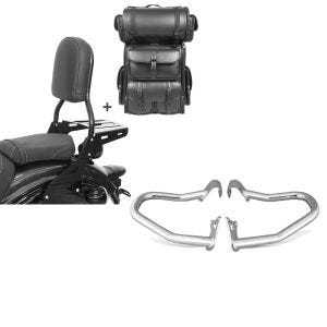 Set: Sissybar CL + Hecktasche LX für Indian Scout / Sixty 15-21 mit Gepäckträger Craftride + Sturzbügel Indian Scout/ Sixty/Bobber 15-21 Craftride chrom_1