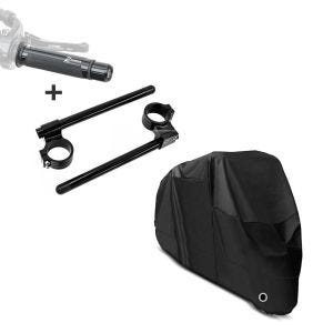 Set: Stummellenker Set für Honda CBR 1000 RR Fireblade / SP Clip On 22mm und Griffe Zaddox S-G1 + Abdeckplane Honda CBR 1000 RR Fireblade / SP / 2  Integra Craftride XL in schwarz_1