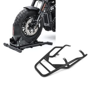 Set: Radwippe für BMW R NineT / Pure / Racer Constands Easy Plus Vario einstellbar schwarz + Gepäckträger für BMW R NineT / Pure 14-21 Gepäckbrücke Craftride GT1_1