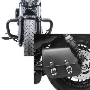 Set: Sturzbügel Mustache II für Harley Davidson Sportster 1200 Iron 18-20 Schutzbügel schwarz Craftride + Schwingentasche + Halter für Harley Sportster 1200 Iron 18-20 Craftride_1