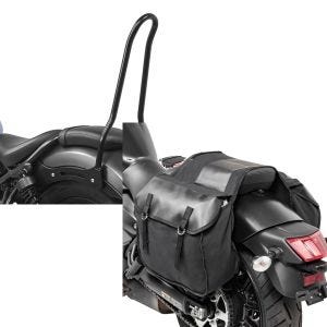 Set: Sissybar für Honda Rebel 500 17-21 Craftride Tampa schwarz + Satteltaschen für Honda Rebel 500 Craftride SC3 je 18Ltr schwarz_1