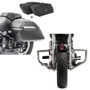 Set: Set Seitenkoffer + Innentaschen für Harley Fat Boy/ 114 Craftride K3 + Sturzbügel für Harley Davidson Fat Boy 00-17 Craftride ST1 chrom_1