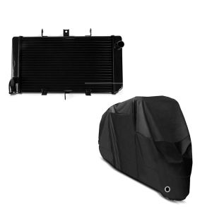 Set: Wasserkühler für Kawasaki Z 800 13-16 Radiator Kühler + Abdeckplane Kawasaki Z 800 / e / 750 / R / S  ZR-7 / S Craftride XL in schwarz_1