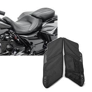 Set: Sitzbank für Harley CVO Street Glide 11-21 Komfortsitzbank Craftride CV schwarz + Seitenkoffer Organizer WL für Harley CVO Street Glide 14-21 Satteltaschen Innenwand Craftride schwarz_1