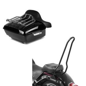 Set: Topcase King OLR für Harley Fat Boy / 114 schwarz Craftride + Sissybar für Harley Davidson Fat Boy 00-17 Tampa schwarz Craftride_1