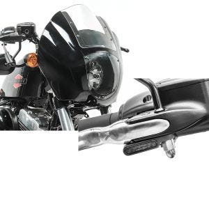 Set: Lampenmaske für Harley Sportster Forty-Eight 48 / Special Lichtmaske Craftride Q1 klar + LED Lenkerblinker für Harley Davidson Sportster Forty-Eight 48 / Special Lumitecs Blinker M2 getönt_1