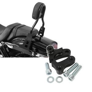 Set: Sissybar Harley Davidson Dyna Fat Bob 10-17 Craftride Fast Driver-M schwarz + Tieferlegungskit 1,75" Zoll für Harley Dyna Fat Bob 08-17 Tieferlegung Craftride_1