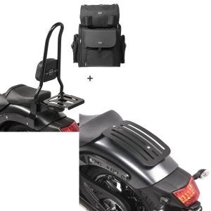 Set: Sissybar XL3 + Hecktasche für Kawasaki Vulcan S / Café 15-20 mit Gepäckträger Craftride + Gepäckträger für Kawasaki Vulcan S / Café 15-21 Solo Rack L1 Gepäckbrücke Craftride_1