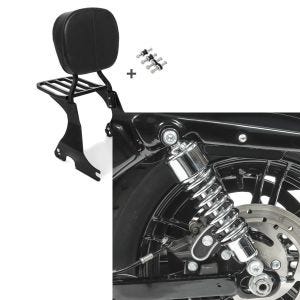 Set: Sissybar für Harley Davidson Sportster 1200 Iron 18-20 Craftride inkl. Gepäckträger und Docking Kit schwarz + Stoßdämpfer 10,5 Zoll Harley Sportster 1200 Iron 18-20 Federbeine von Craftride chrom_1