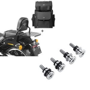 Set: Sissybar + Hecktasche für Harley Softail Low Rider / S 18-21 abnehmbar mit Gepäckträger Craftride CSS + Anbausatz Docking Hardware Kit für Harley-Davidson Softail 18-21 52300646 Craftride_1