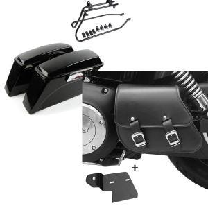 Set: Seitenkoffer Set für Harley Dyna Fat Bob 08-17 DY1 Craftride + Schwingentasche + Halter für Harley Dyna Fat Bob 08-17 Craftride_1